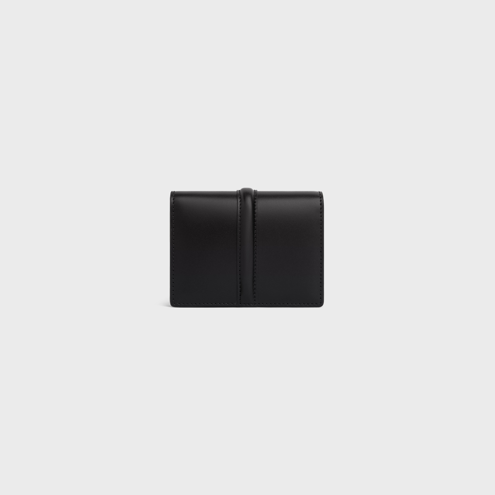 CARD HOLDER WITH FLAP 16 IN SATINATED CALFSKIN BLACK - Image 3
